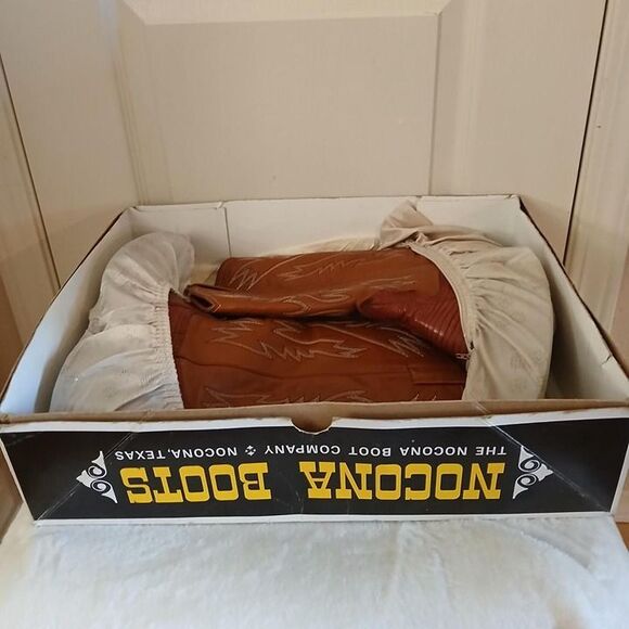 Vintage 90s Nocona Brown Teju Lizard Cowboy Boots 9.5 D Western Wear Texas Made main image 8